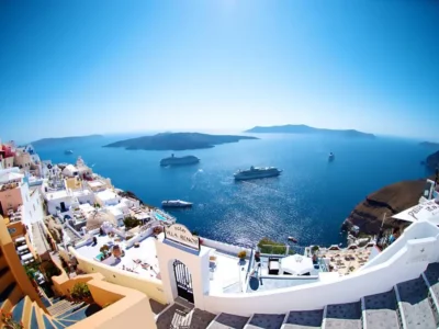 Santorini caldera view during a private tour.